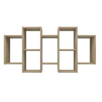 Hucoco Hucoco - selma - Modern living room hanging bookcase - 129.5x20x65 - 7 shelves