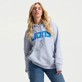Nike Detroit Lions Rivalries Collection Phoenix Nike Womens NFL Oversized Pullover Hoodie in Grey | 01N507R9J-Y3H
