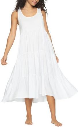 Felina Isabella Tiered Challis Nightgown in White at Nordstrom Rack, Size Medium