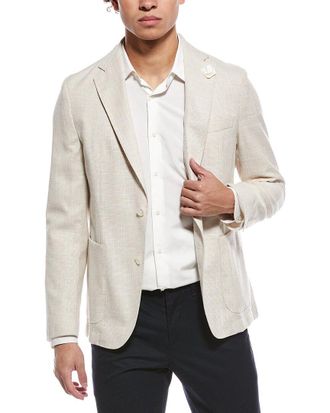 HUGO BOSS Hanry Wool & Linen-Blend Slim Fit Blazer