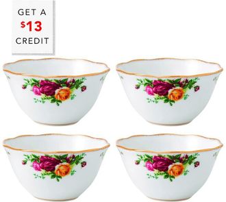 Royal Albert Old Country Roses 4In Bowls (Set Of 4) With $13 Credit