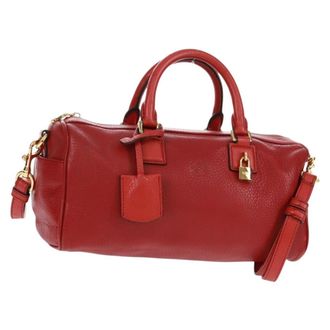 Loewe Anagram Handbag Leather Red Leather Handbag (Pre-Owned)