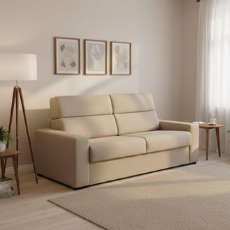 Dmora Sof&aacute; Cama 2 Plazas Sonico, Desenfundable, Almacenaje Hecho En Italia, Apertura Abatible, 200x95 Cm Gris Topo