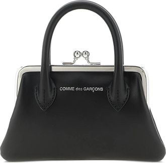 Comme Des Gar&ccedil;ons Portemonnee met Beugelhandvatten - Dames - Handtassen - Zwart - ONE Size - Leer - Tassen