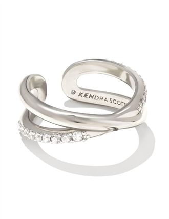 Kendra Scott Womens Annie Infinity Ring In Silver Clear Crystal