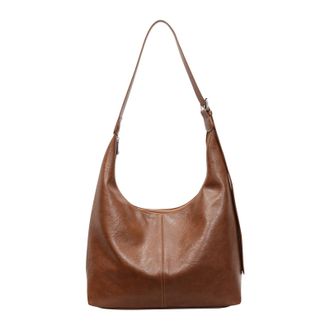 Generic PU Leather Shoulder Bag with Adjustable Strap for Travel Shopping Work (Yellow)