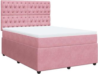 vidaXL Vidaxl - Cama Box Spring Con Colch&oacute;n Terciopelo Rosa 140x190 Cm