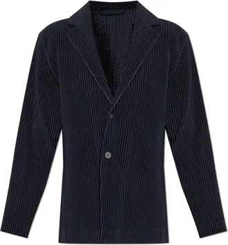 Issey Miyake Jassen, Heren, Blauw, XL, Polyester, Pleated Blazer