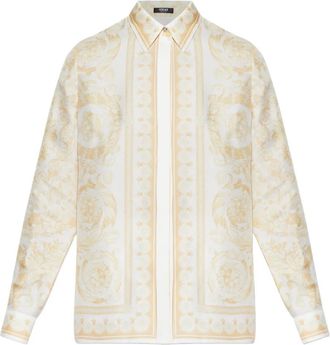 Versace Camicia con stampa Barocco - Bianco
