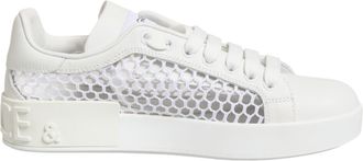 Dolce & Gabbana White Mesh Inserts Low Top Sneakers Womens Shoes