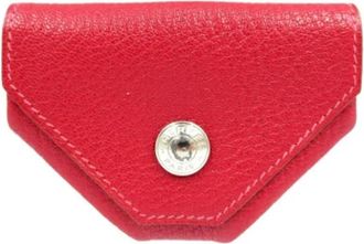 Herm&egrave;s Tweedehands leren portemonnees - Dames - Vintage Accessoires - Rood - ONE Size - Vintage