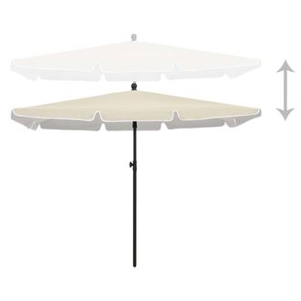 Berkfield Home Durable Garden Parasol with Pole 210x140 cm Sand in Beige
