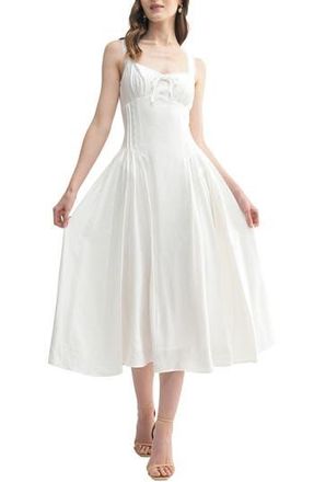 All in Favor Lace Detail Midi Dress in Off White at Nordstrom Rack, Size Large