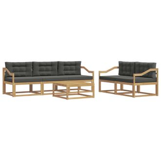 vidaXL Conjunto De Sof&aacute;s De Exterior 6 Pcs Blanco Y Antracita Vidaxl