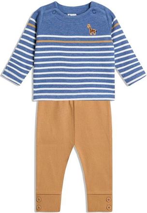 JoJo Maman B&eacute;b&eacute; Giraffe Long Sleeve Top & Leggings Set in Denim at Nordstrom, Size 12-18M