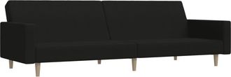vidaXL Sof&aacute; Cama De 2 Plazas Tela Negro Vidaxl