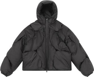 Heliot Emil Black Padded Hooded Jacket Quilted Finish