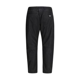 Prada Mens Black Recycled Polyamide Casual Pants