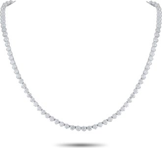 Luxury Bazaar 18K White Gold 17.76ct Diamond Tennis Necklace MF06-121025