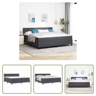 vidaXL Vidaxl Cama Tipo Box Spring Gris Oscuro Y 200 X 200 Cm Tela De Pana