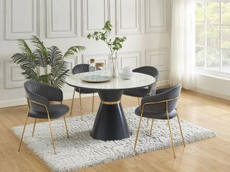 Vente-Unique Sedia in Velluto e Metallo dorato Grigio - Lotto di 2 - MADOLIA di Pascal MORABITO