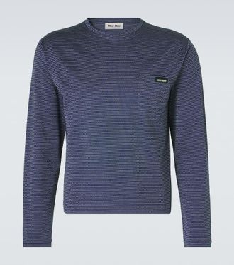 Miu Miu T-shirt in jacquard di cotone