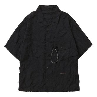 And Wander Short Sleeve Shirts, male, Black, Size: S Flap-pocket Short-Sleeve Shirt