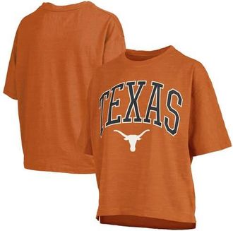 Pressbox Womens Pressbox Texas Orange Texas Longhorns Nelson Arch Over Logo Waist Length Oversized Slub T-Shirt in Burnt Orange at Nordstrom, Size Small
