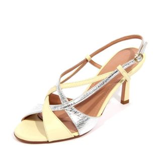 A.Bocca High Heel Sandals, female, Yellow, Size: 8 1/2 US Pale Yellow/Silver Sandal Ab2434