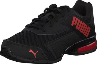 Puma Mens Leader VT Nubuck Trainers Runners Lace Up Padded Ankle Collar Mesh Black/Red UK 7 (40.5)
