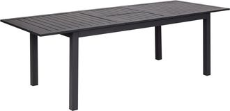 Beliani Mesa de comedor 8 personas de metal gris