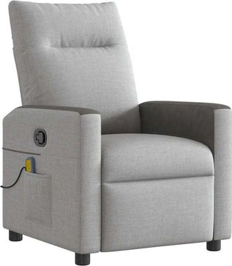 vidaXL Sillón de masaje reclinable de tela gris nube Vidaxl