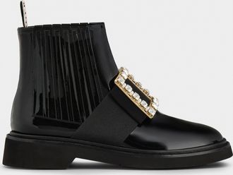Roger Vivier Viv Rangers Chelsea Booties in patent leather