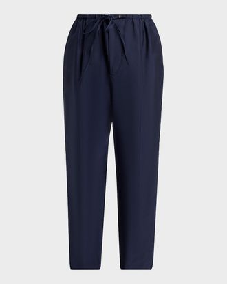 Bottega Veneta Men & apos;s Washed Cotton and Silk Relaxed Drawstring Pants