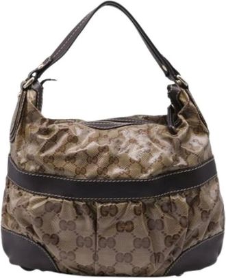 Gucci Pre-owned Borsa a Spalla GG Crystal Mixed in Tela Rivestita Beige - - Pre-owned - Donna - Marrone - ONE SIZE
