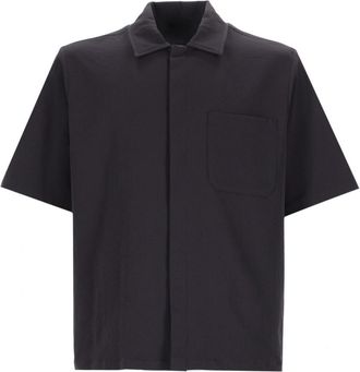 Herno Navy Blue Textured Shirt