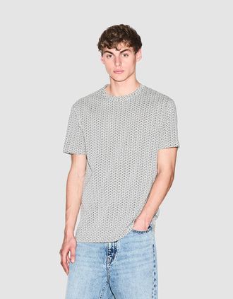 A|X Armani Exchange Mens Armani Exchange Mens AX Pattern T-Shirt - Cream F0143 - Size: 42/Regular