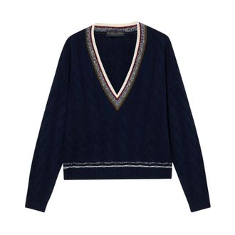 Brooks Brothers Maglione a trecce con vestibilit&agrave; boxy - - Knitwear - Donna - Blu - S