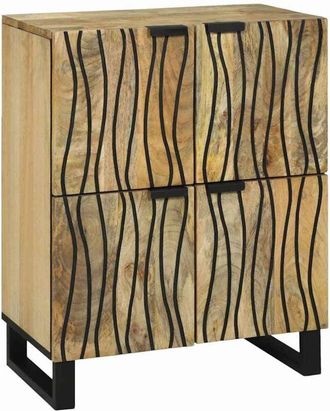 vidaXL Aparador Marrón 60 x 33 x 75 cm madera maciza de mango vidaXL