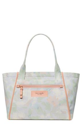 Kate Spade New York dash hidden garden print canvas tote in Multi Blue at Nordstrom