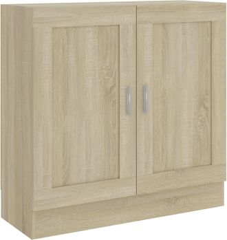 vidaXL Armario Libros Madera Contrachapada Color Roble 82,5x30,5x80 Cm Vidaxl