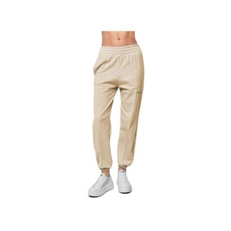 Hinnominate Beige Cotton Joggers with Ribbing