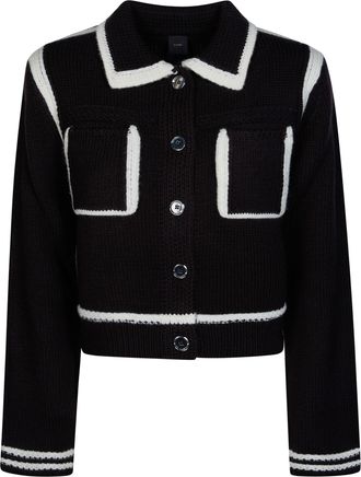 Pinko New Sulcis Metallic Button Chunky Knit Jacket