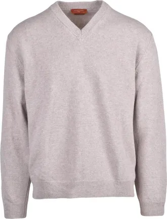 Daniele Fiesoli Truien & Vesten, Heren, Roze, L, Wol, Pullover met V-hals