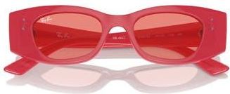 Ray-Ban Kat 49mm Small Rectangular Sunglasses in Pink at Nordstrom Rack