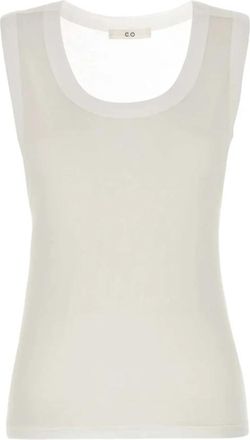 Co Losse Tanktop van Slub Jersey - Dames - Tops zonder mouwen - Wit - XS - Katoen - Tops