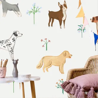 OEM Carta Da Parati Fotografica - Cani - Unillustrazione Delicata Per Bambini