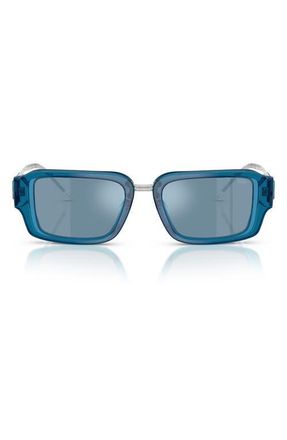 Diesel 52mm Rectangular Sunglasses in Bilayer Blue Transparent/Blue at Nordstrom