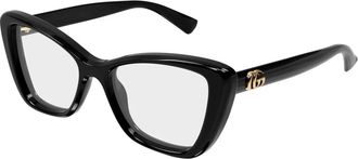 Gucci Emblem Cat Eye Montuur - Dames - Brillen - Zwart - 52 MM - Accessoires