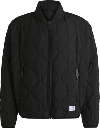 HUGO BOSS Water-repellent quilted jacket with logo badge